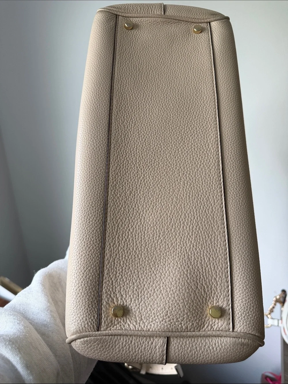 Kate Spade NWOT Mulberry Street Lise Pebbled Leather Satchel - Beige
